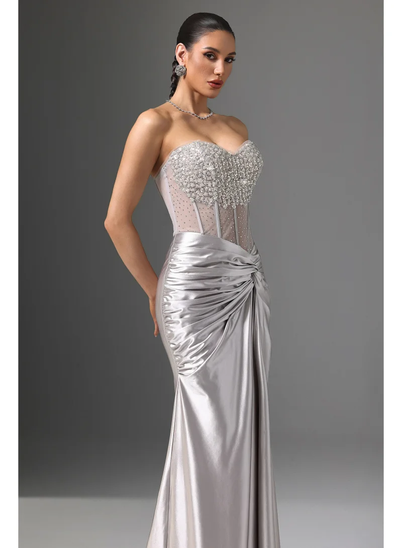 Bella Barnett  Denny Strapless Sequin High Slit Maxi Dress for Women | Best Price UAE
